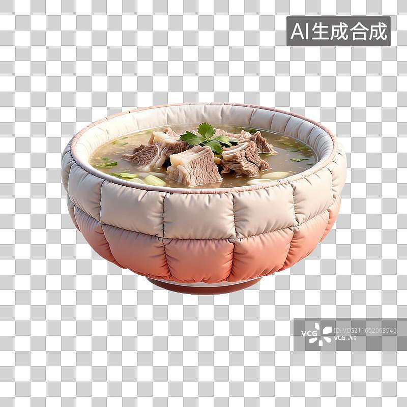 【AI数字艺术】膨胀风格的牛肉汤图片素材