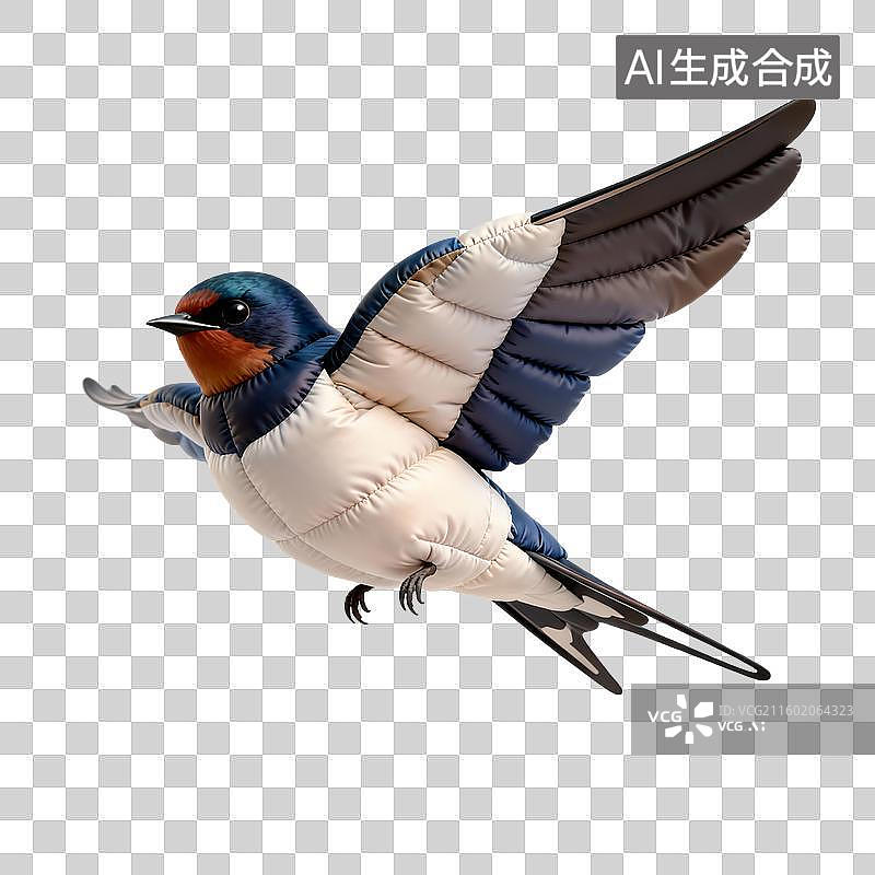 【AI数字艺术】3D渲染的飞行燕子图片素材