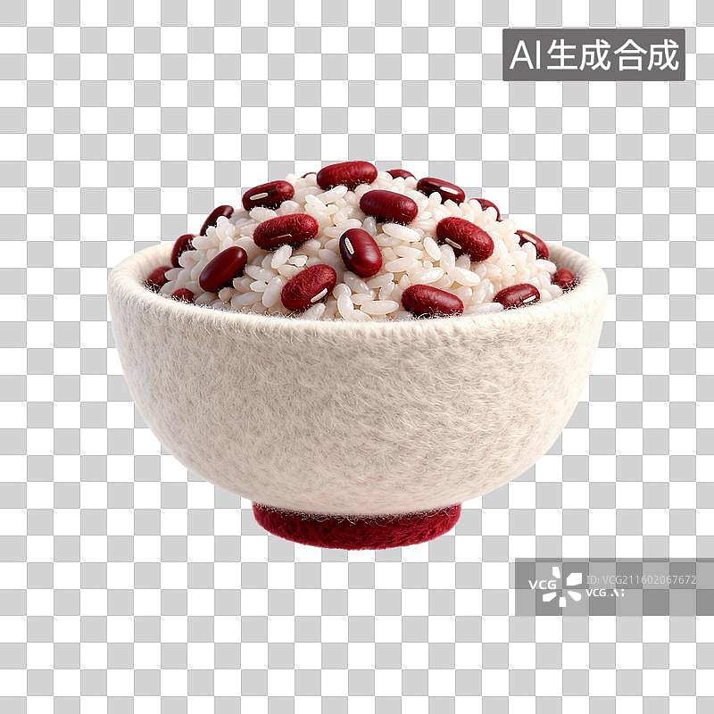 【AI数字艺术】毛毡风格的赤豆糯米饭图片素材