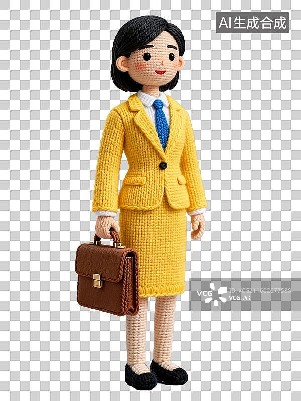 【AI数字艺术】毛线风格的保险代理人形象图片素材