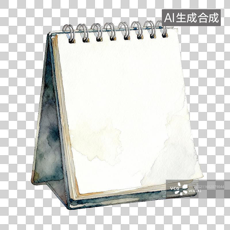 【AI数字艺术】水彩风格的螺旋装订记事本图片素材