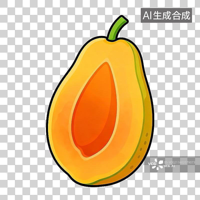 【AI数字艺术】切开的芒果插图图片素材