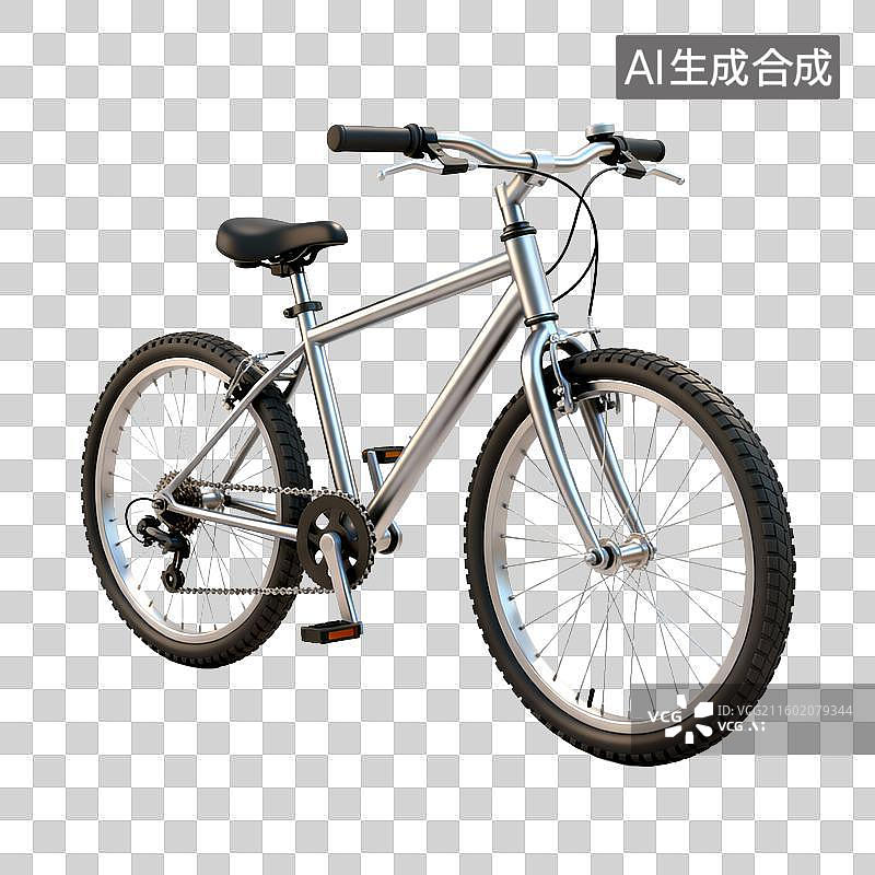 【AI数字艺术】银色儿童自行车图片素材