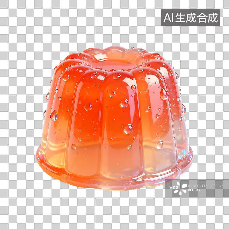 【AI数字艺术】橙色果冻甜点图片素材