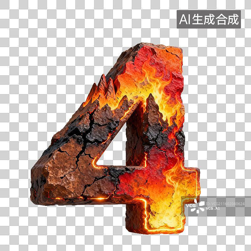 【AI数字艺术】3D火焰山峰演示效果数字图片素材