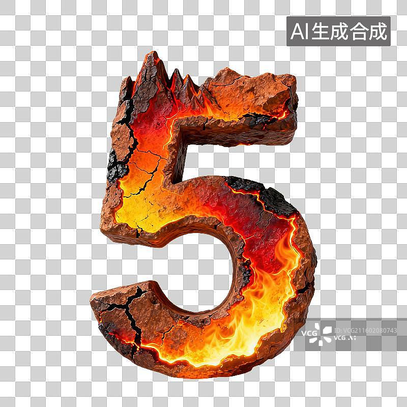 【AI数字艺术】3D火焰山峰演示效果数字图片素材