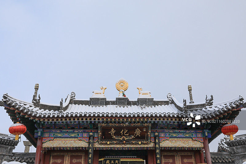 五台山大雪白茫茫冰天雪地红墙寺庙建筑千里冰封万里雪飘塔院寺菩萨顶显通寺罗睺寺广化寺普寿寺善财洞黛螺顶图片素材