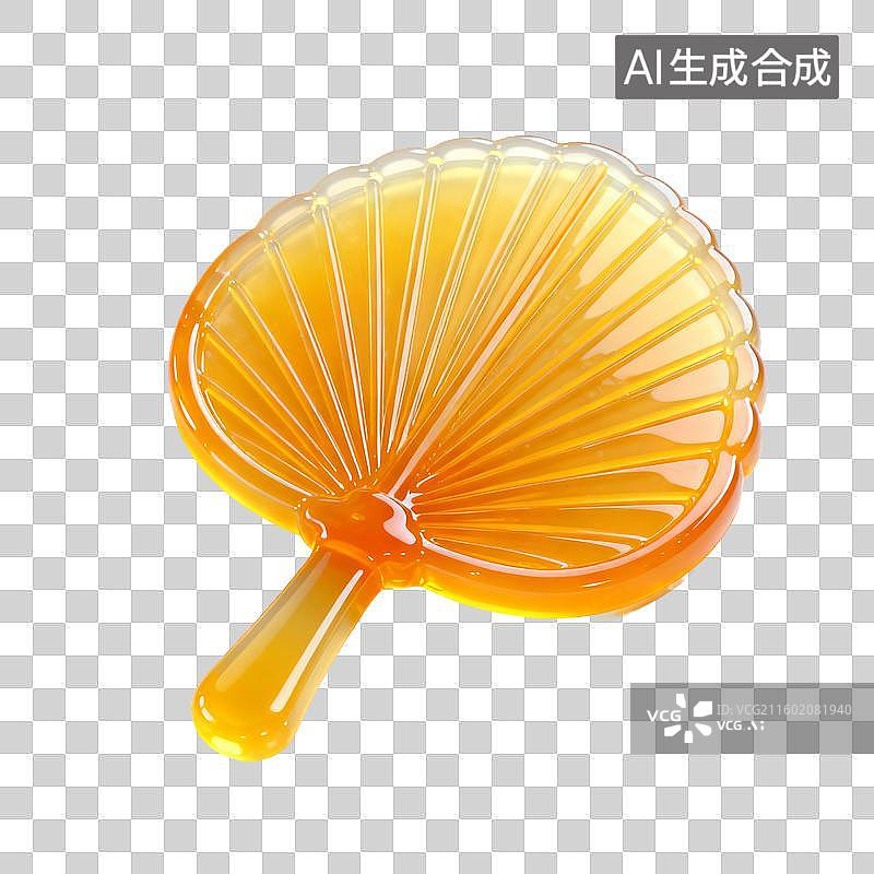 【AI数字艺术】透明橙色扇形凝胶图片素材