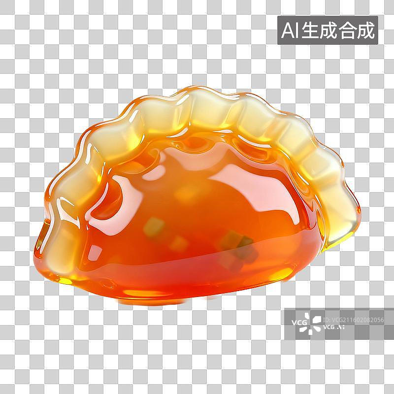 【AI数字艺术】透明果冻状贝壳形状甜点图片素材