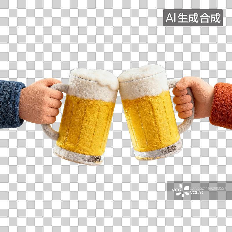 【AI数字艺术】毛毡风格的干杯元素图片素材