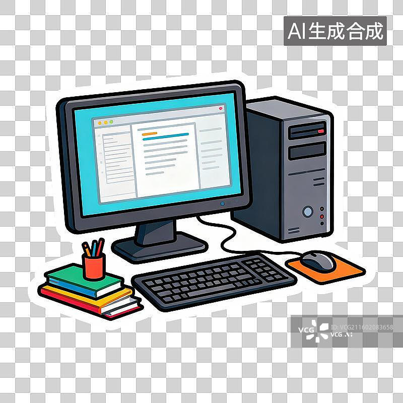【AI数字艺术】电脑工作台图片素材