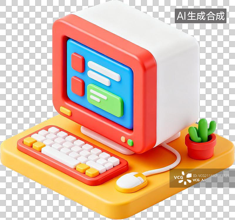 【AI数字艺术】3d风格电脑编程立体图标图片素材