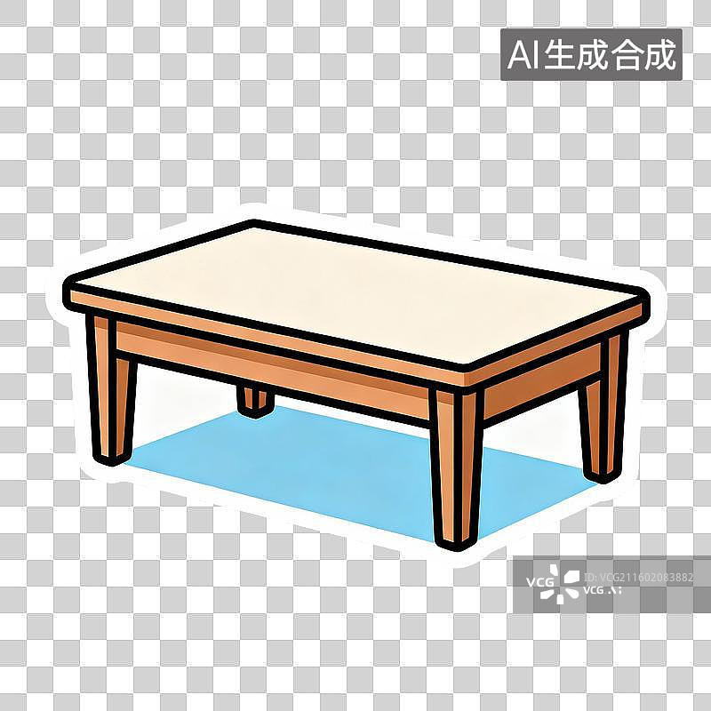 【AI数字艺术】一张简约风格的木质茶几图片素材