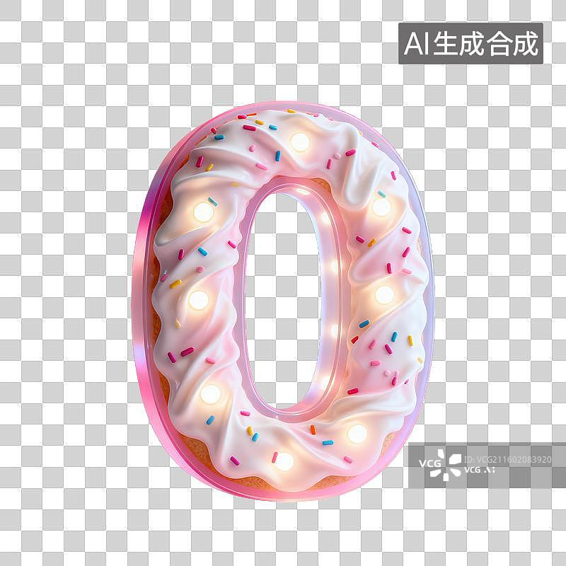 【AI数字艺术】3D粉色甜美梦幻风奶油糖霜质感数字图片素材