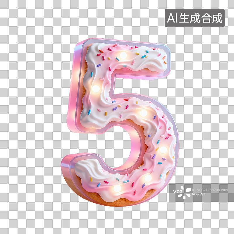 【AI数字艺术】3D粉色甜美梦幻风奶油糖霜质感数字图片素材