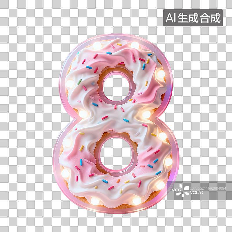 【AI数字艺术】3D粉色甜美梦幻风奶油糖霜质感数字图片素材