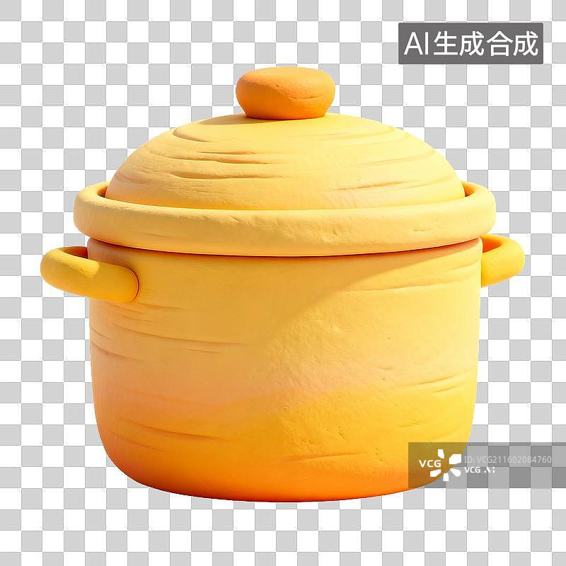【AI数字艺术】黄色陶瓷锅图片素材