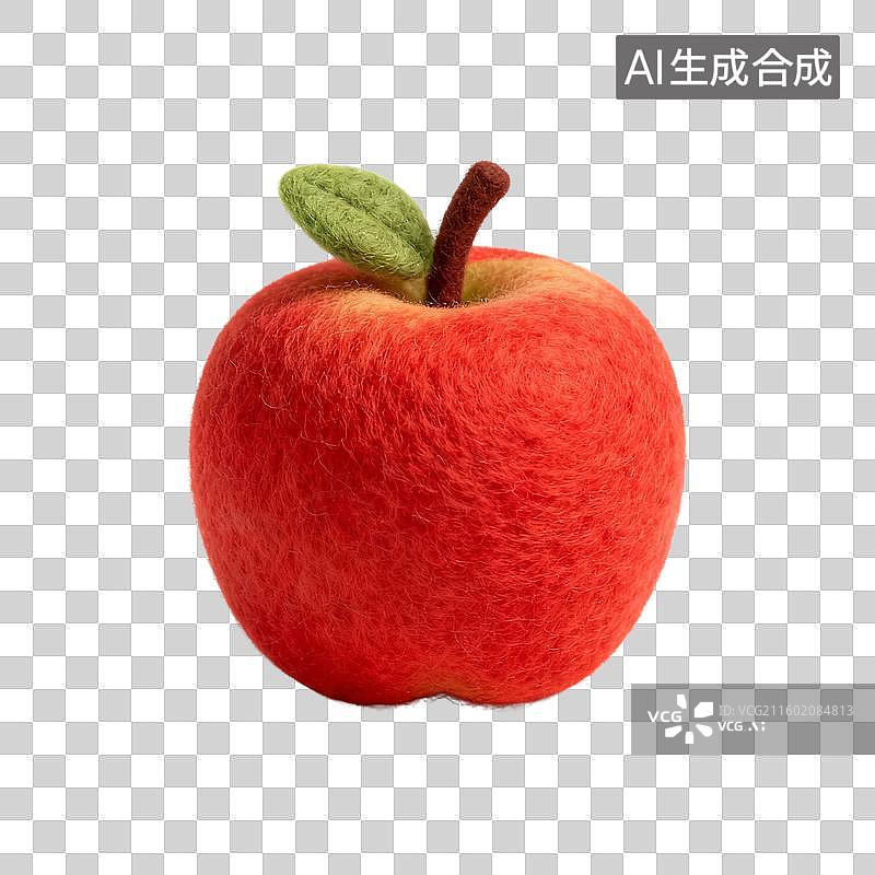 【AI数字艺术】毛绒苹果玩具图片素材