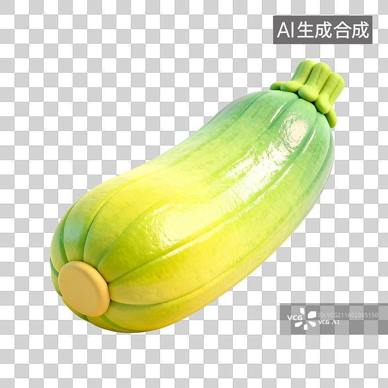 【AI数字艺术】新鲜绿色西葫芦蔬菜图片素材