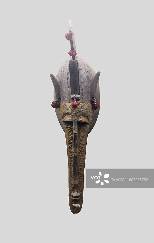 非洲木雕，铜面酋长面具图片素材