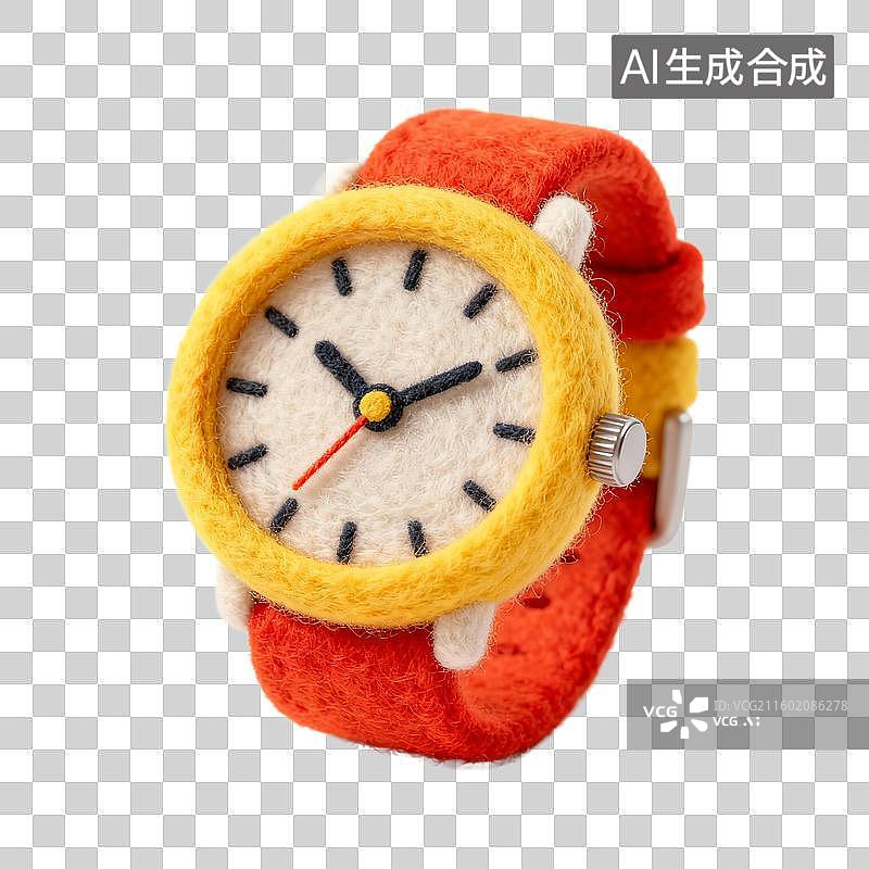 【AI数字艺术】毛毡手工制作的手表图片素材
