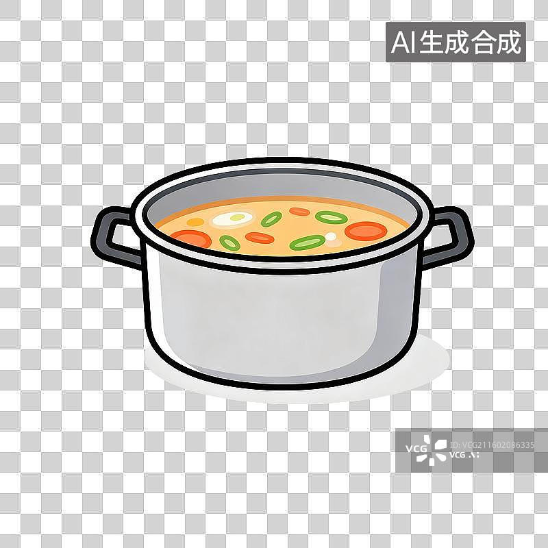 【AI数字艺术】一锅热腾腾的蔬菜汤图片素材