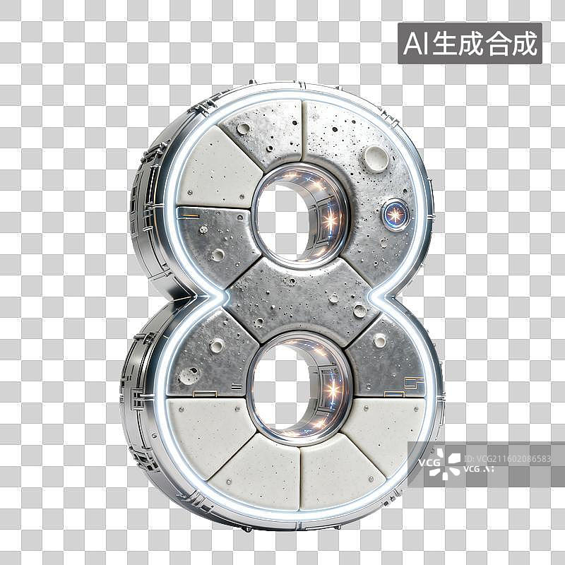 【AI数字艺术】3D银灰色太空工业风数字图片素材