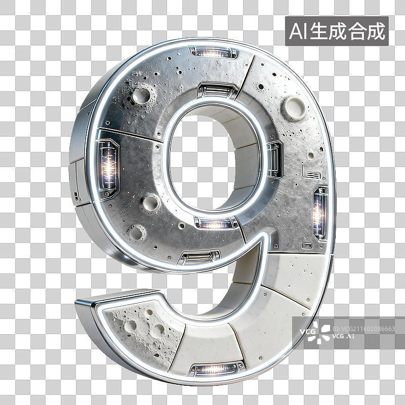 【AI数字艺术】3D银灰色太空工业风数字图片素材