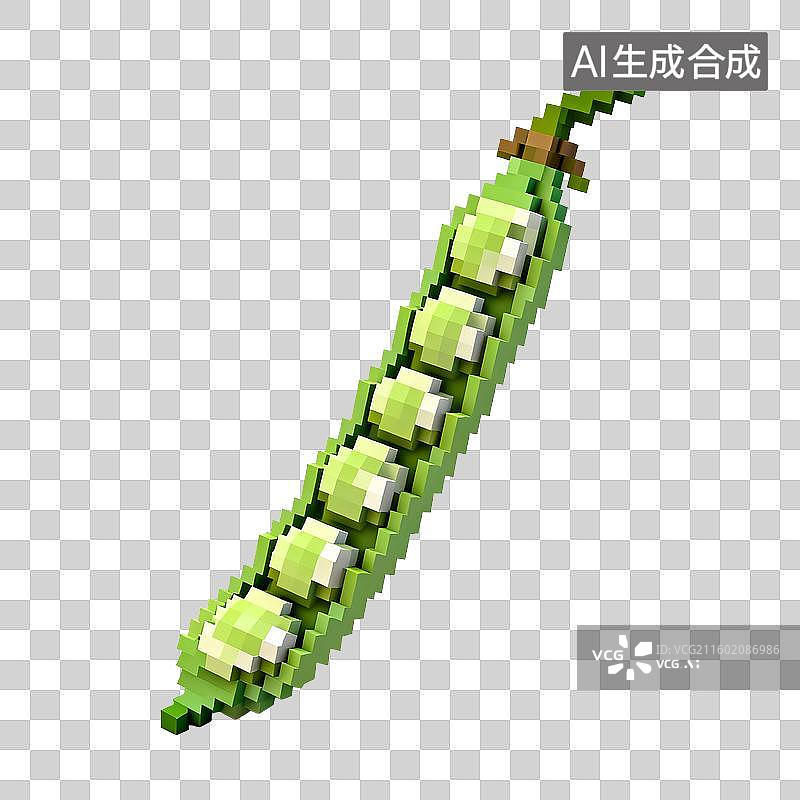 【AI数字艺术】像素风格的豌豆荚图片素材