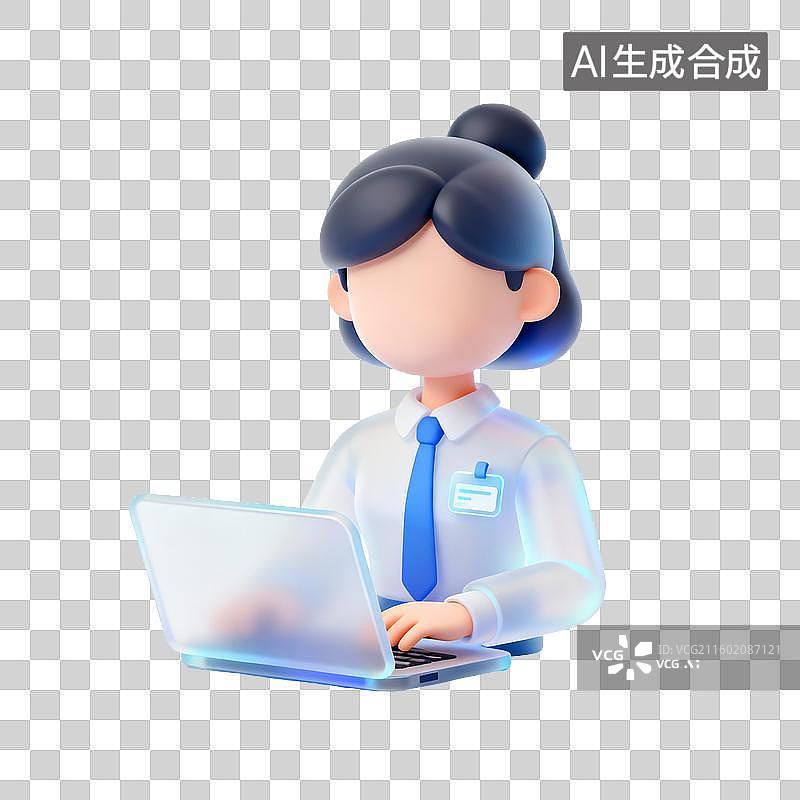 【AI数字艺术】使用笔记本电脑的办公室工作人员图片素材