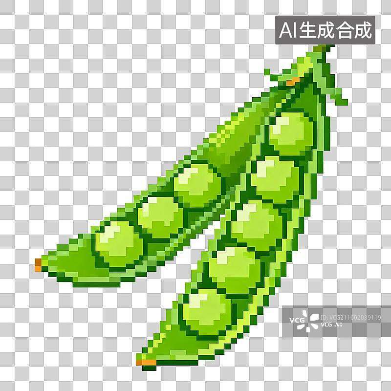 【AI数字艺术】新鲜绿色豌豆荚图片素材