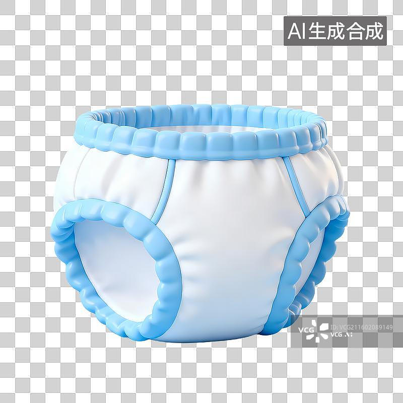 【AI数字艺术】3D立体儿童纸尿裤母婴元素图片素材