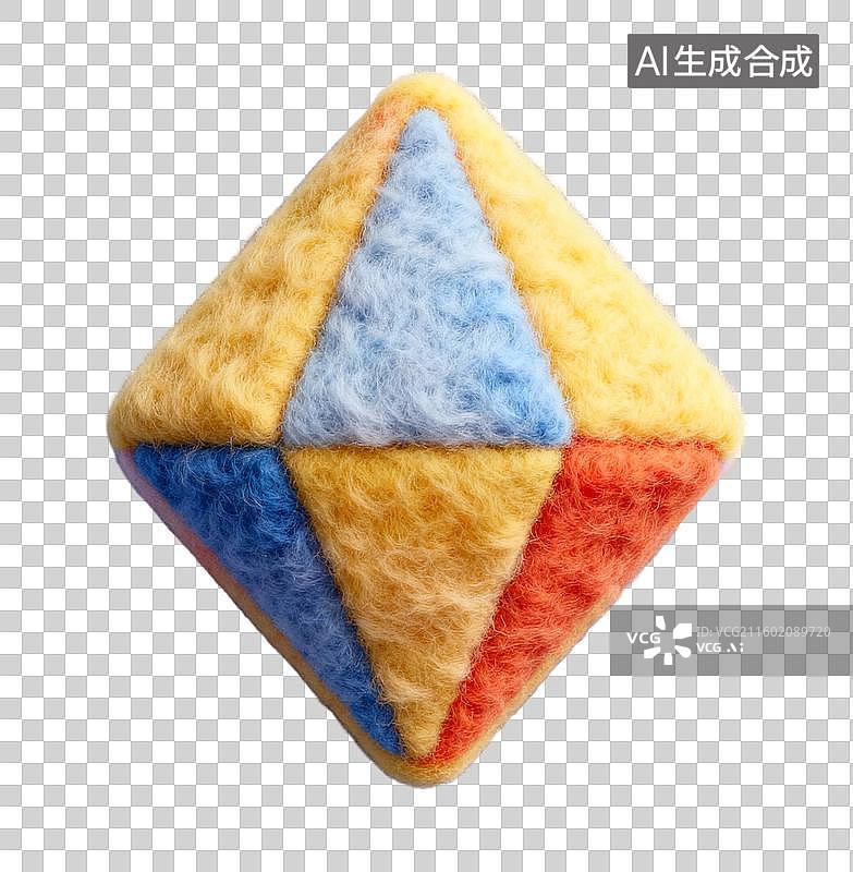 【AI数字艺术】3D毛毡风格立体装饰形状元素图片素材
