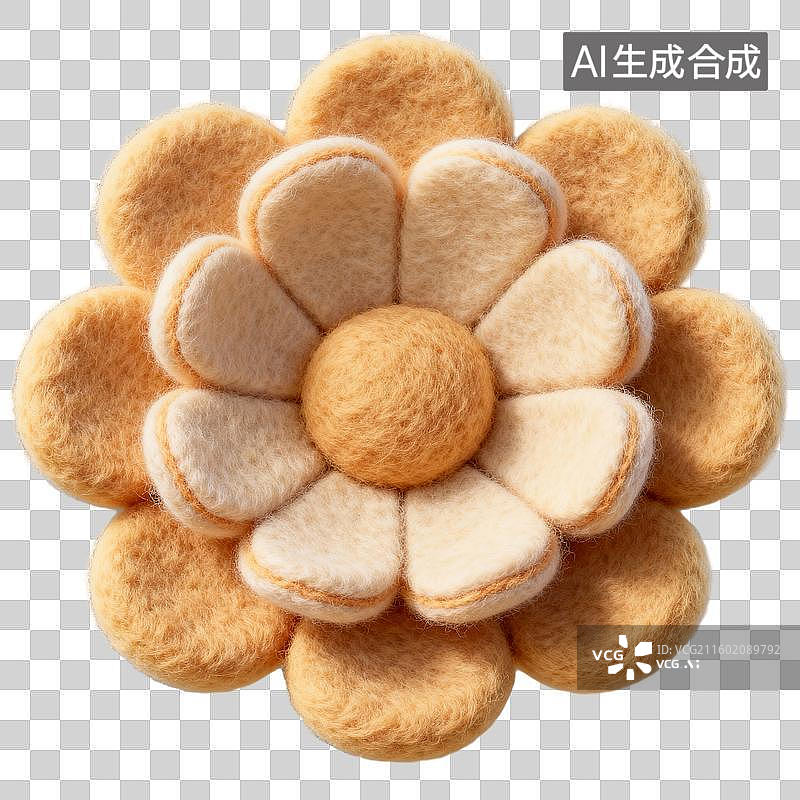 【AI数字艺术】3D毛毡风格立体装饰形状元素图片素材