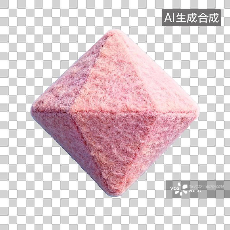 【AI数字艺术】3D毛毡风格立体装饰形状元素图片素材
