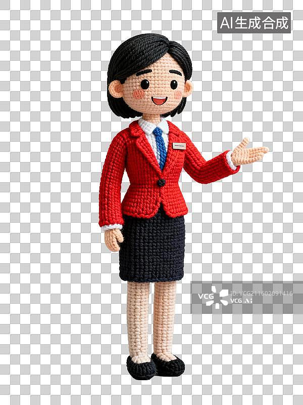 【AI数字艺术】毛线风格的前台接待人员图片素材