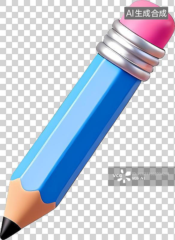 【AI数字艺术】3D风格教育主题铅笔图标图片素材