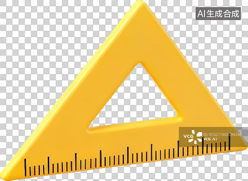 【AI数字艺术】3D风格教育主题数学教具三角尺图片素材