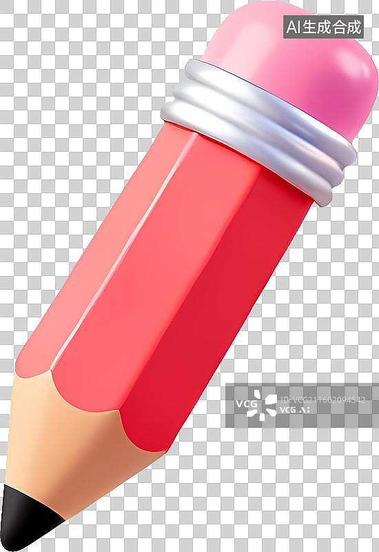 【AI数字艺术】3D风格教育主题铅笔图标图片素材