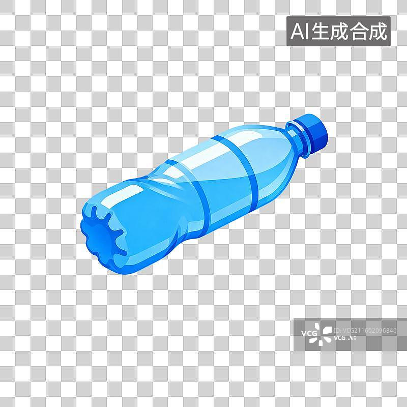 【AI数字艺术】蓝色的矿泉水瓶图片素材