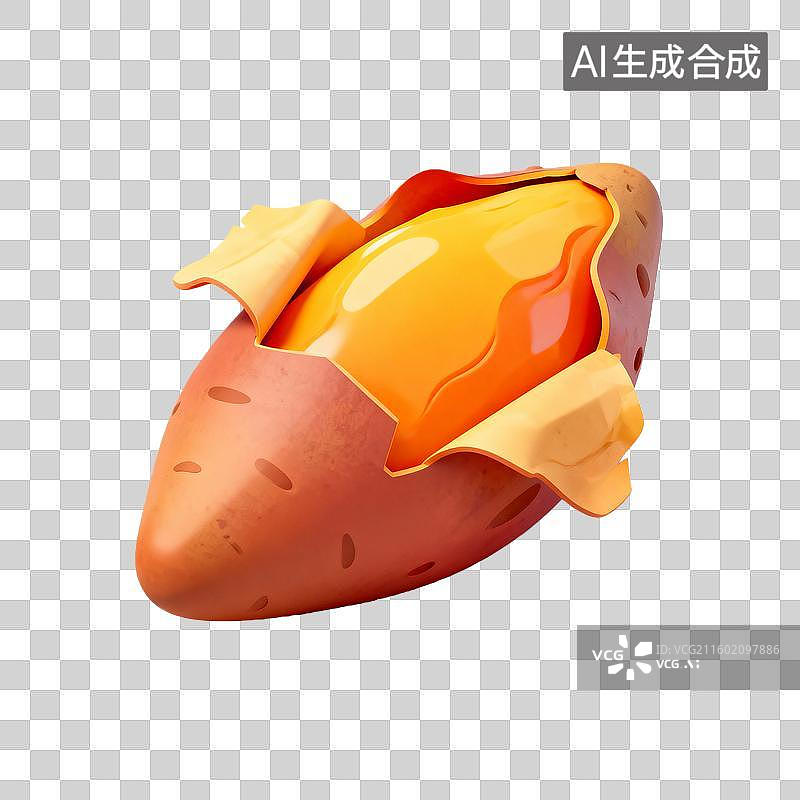 【AI数字艺术】脱皮的烤地瓜模型图片素材