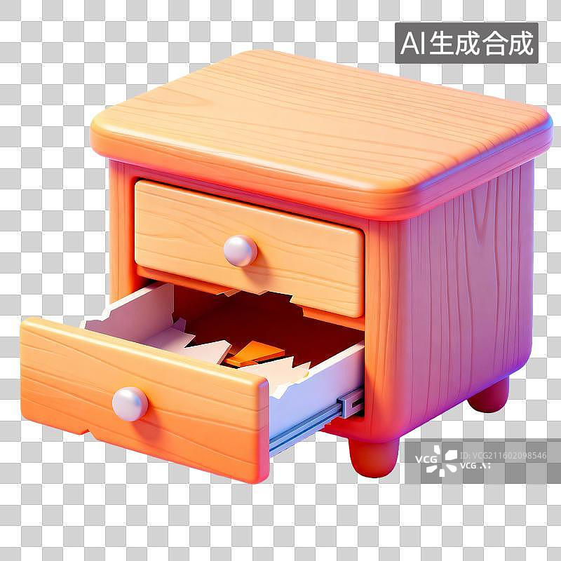 【AI数字艺术】已经损坏的床头柜图片素材