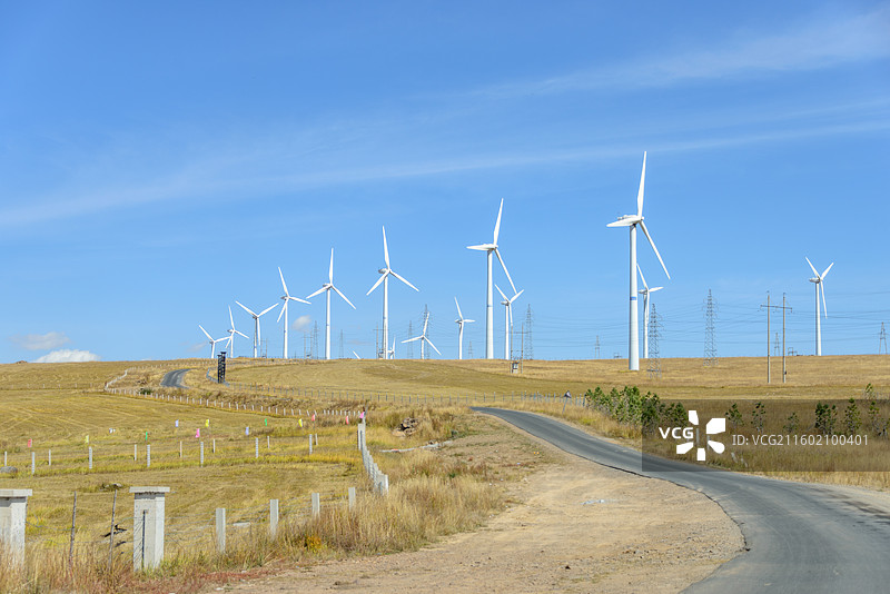 内蒙古赤峰翁牛特旗灯笼河草原秋景图片素材