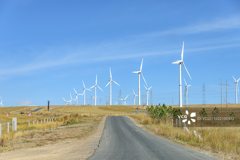 内蒙古赤峰翁牛特旗灯笼河草原秋景图片素材