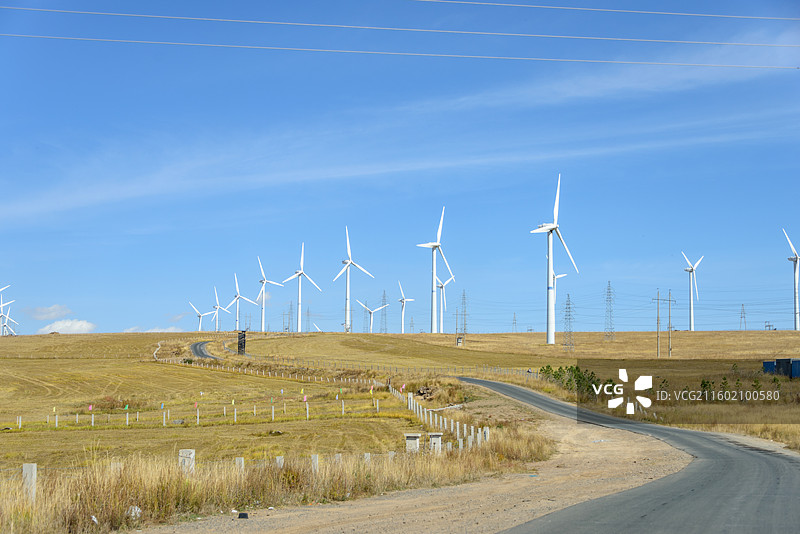 内蒙古赤峰翁牛特旗灯笼河草原秋景图片素材