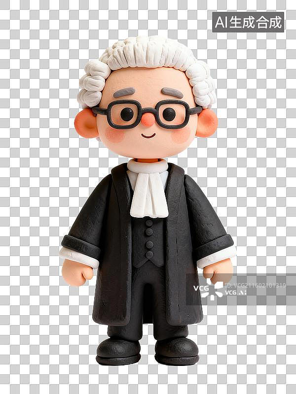 【AI数字艺术】3d毛毡风格的法官图片素材