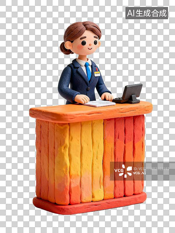 【AI数字艺术】3d风格的前台形象照图片素材