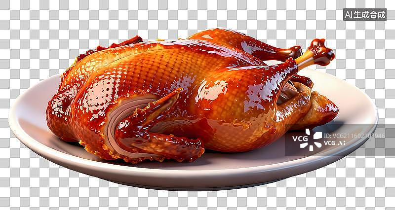【AI数字艺术】烤鸭3D免抠元素图片素材