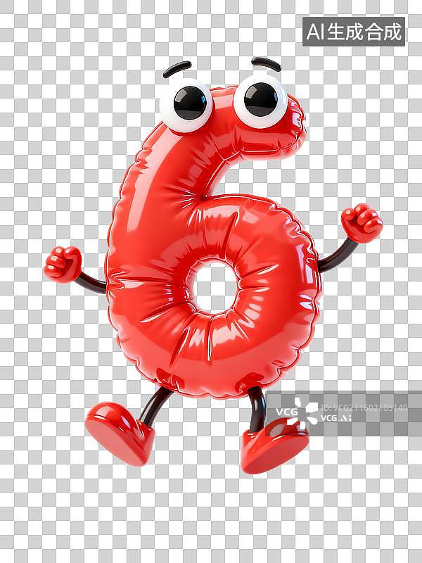 【AI数字艺术】3D膨胀风拟人化数字倒计时元素图片素材