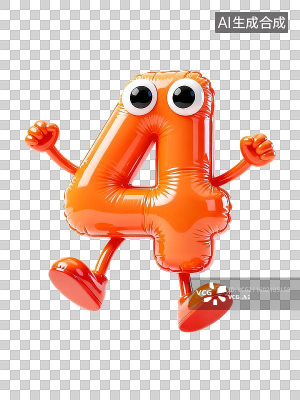 【AI数字艺术】3D膨胀风拟人化数字倒计时元素图片素材